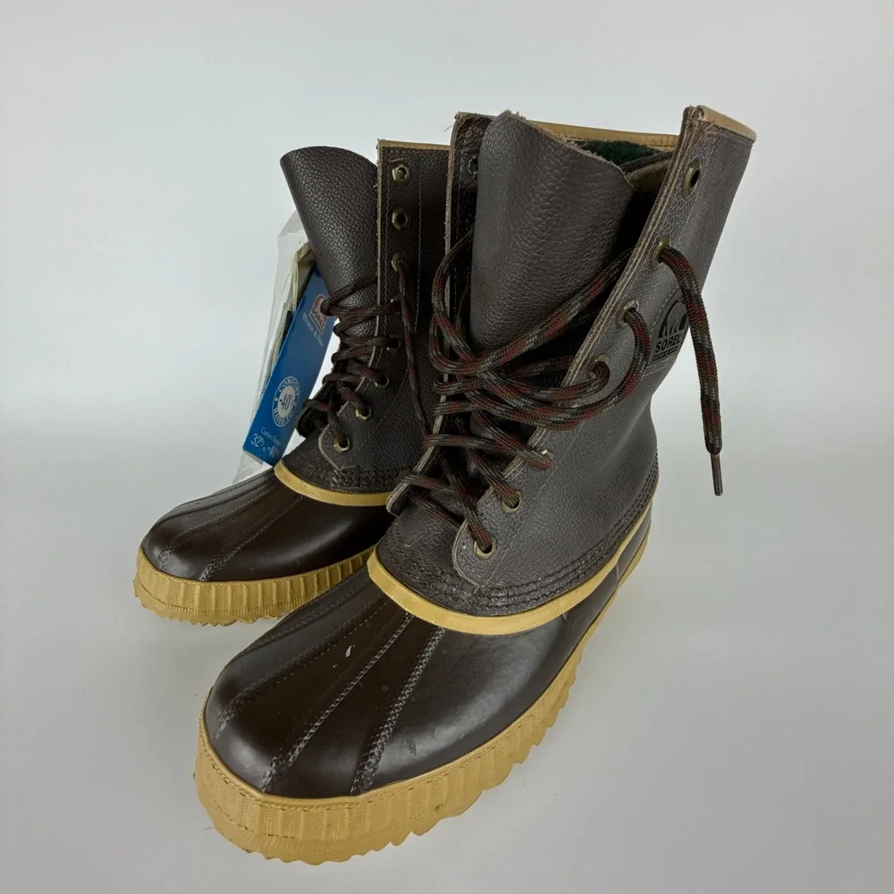 Vintage Sorel Caribou Winter Snow‎ Boots Mens 7 Arctic Pac Chocolate  Canada New